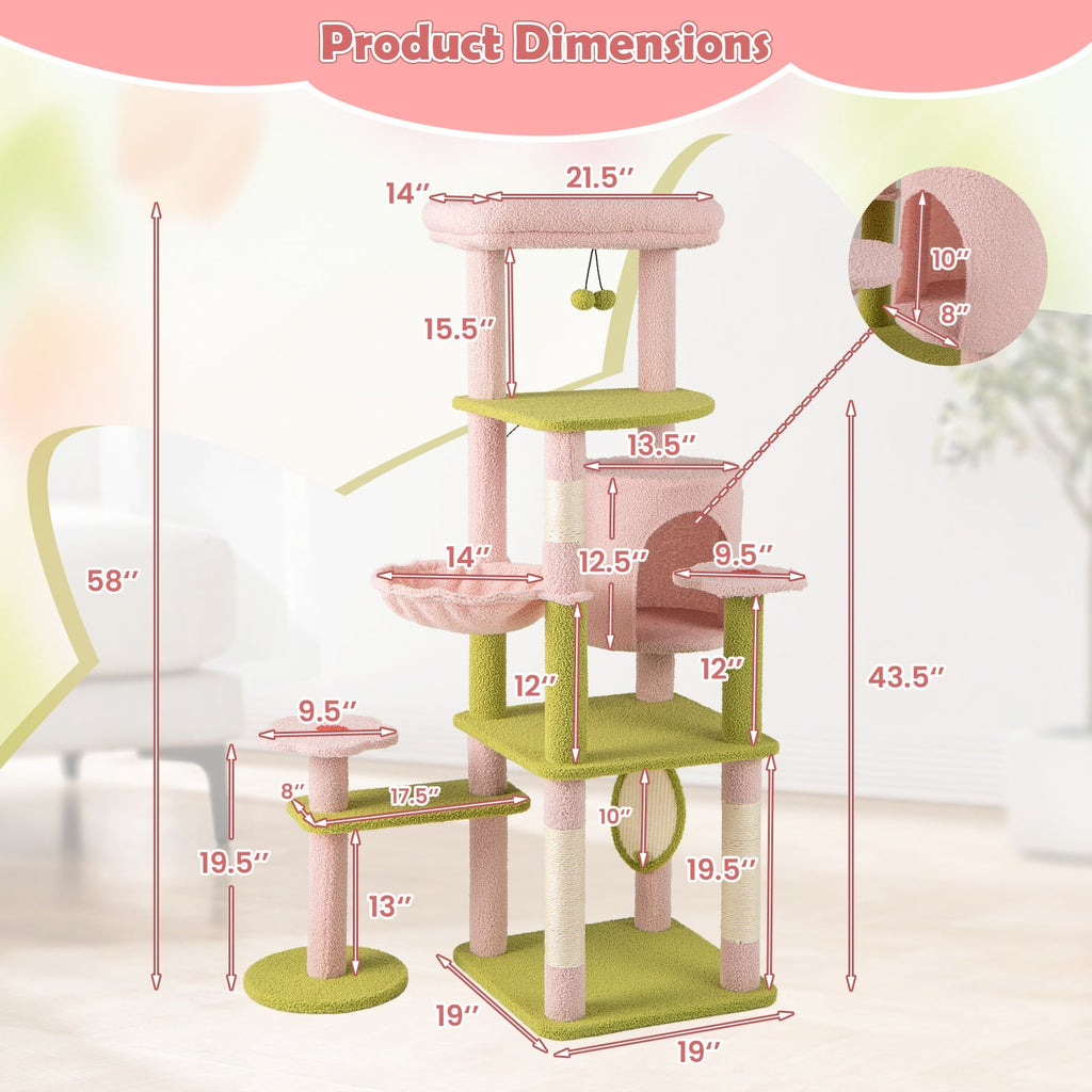 58” Multi-Level Floral-Pink