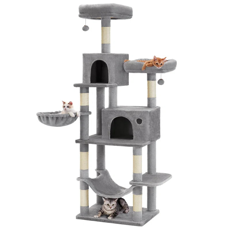 78" Multi-Level Grey Cat Tree