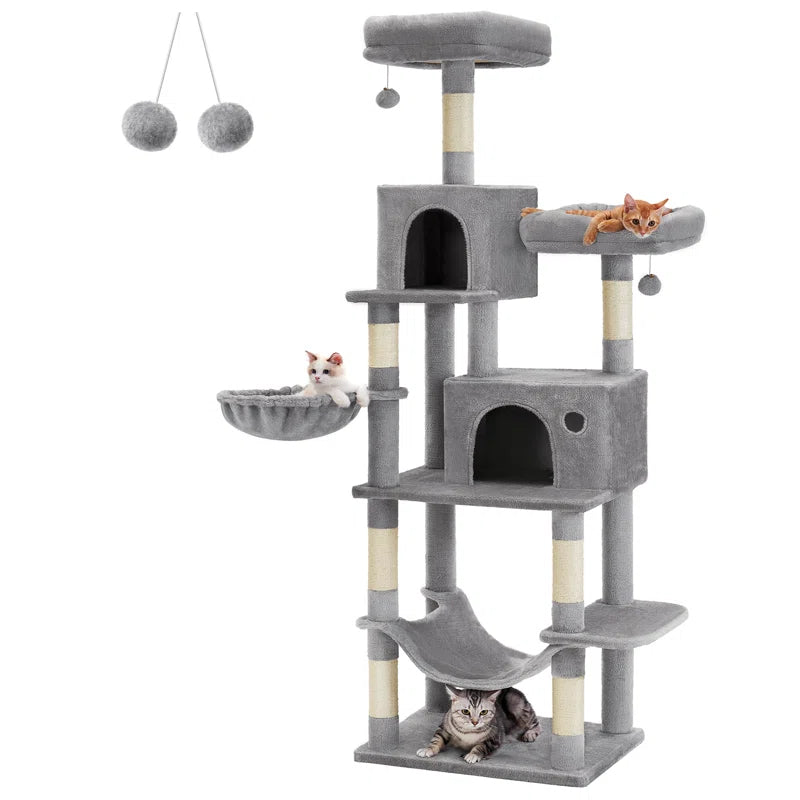 78" Multi-Level Grey Cat Tree