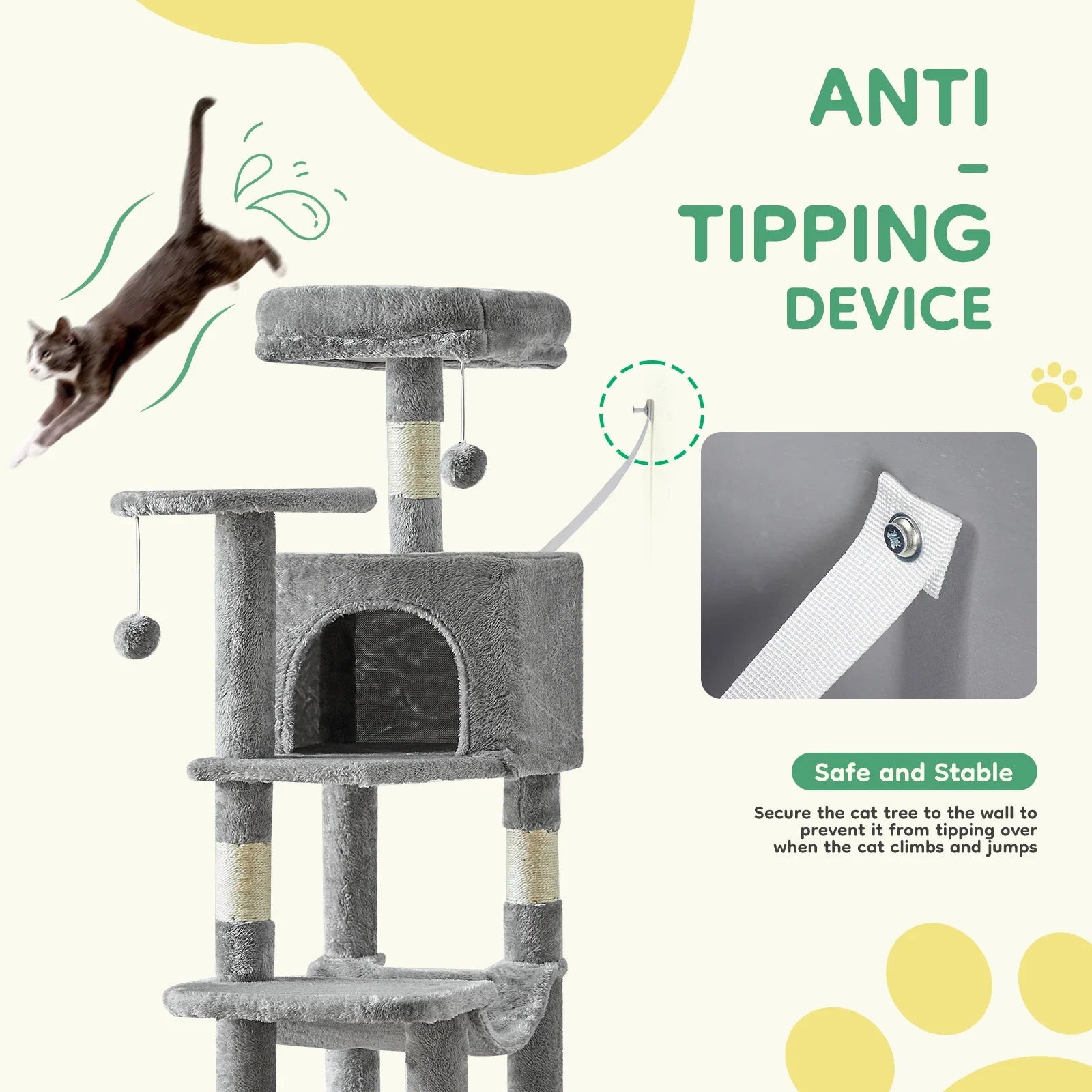 Cat Tree Tall Multi-Cat Climbing-Sisal Posts