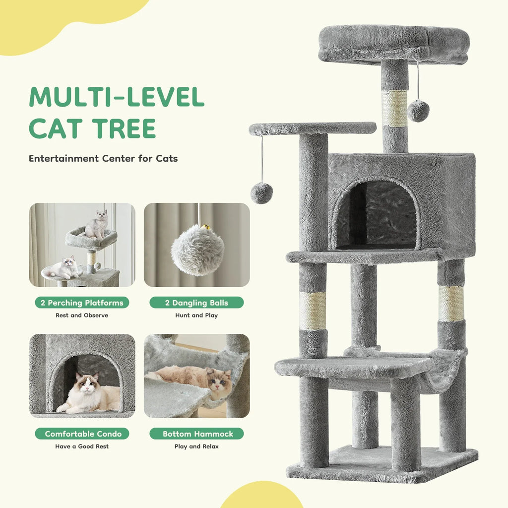 Cat Tree Tall Multi-Cat Climbing-Sisal Posts