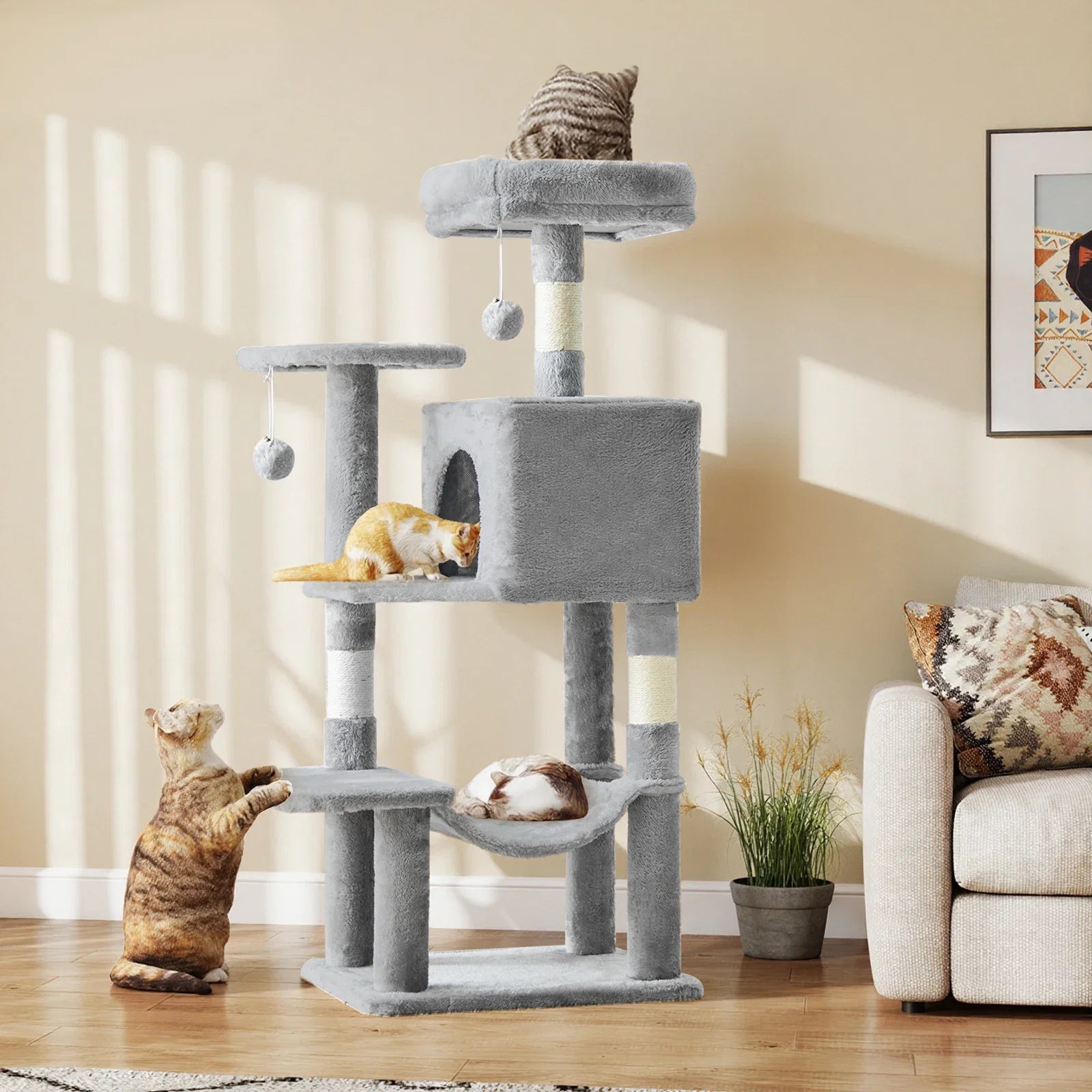 Cat Tree Tall Multi-Cat Climbing-Sisal Posts
