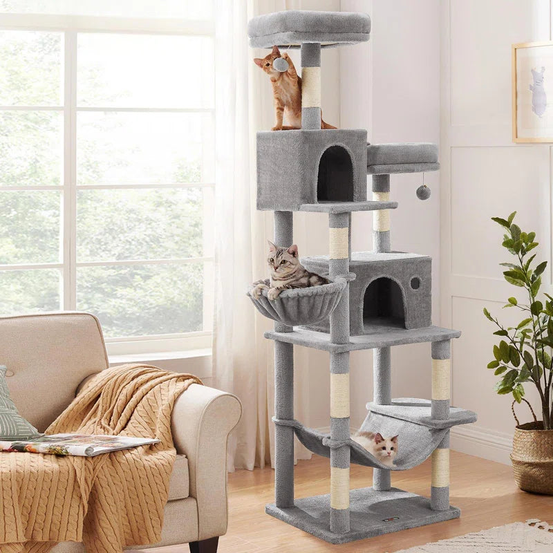 78" Multi-Level Grey Cat Tree