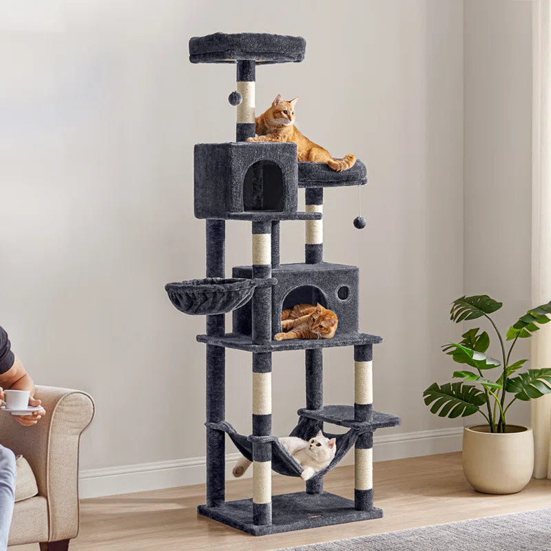 78" Multi-Level Grey Cat Tree